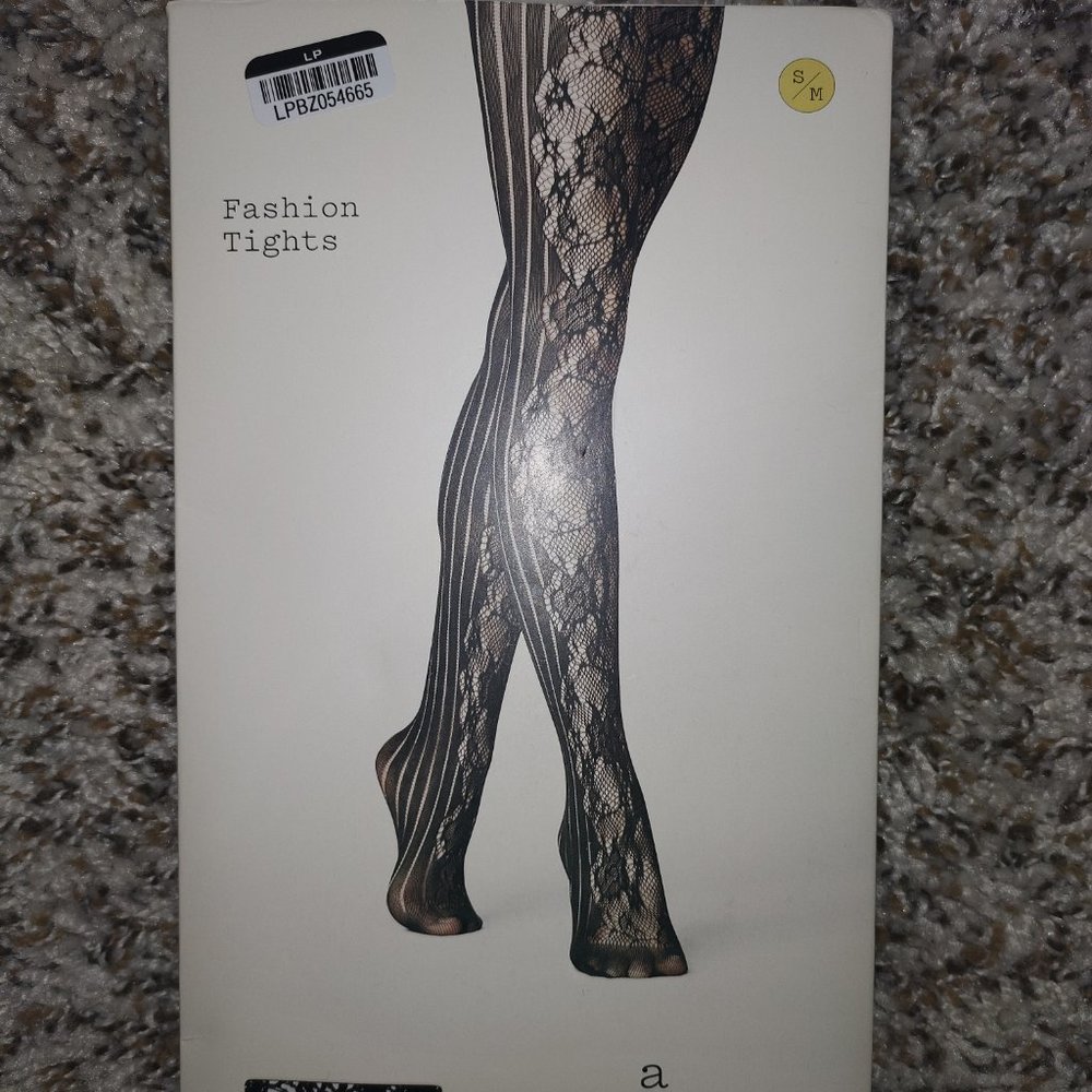 Women's Rose Net and Striped Tights - A New Day